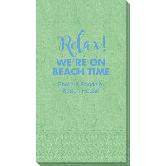 Relax We're on Beach Time Bali Guest Towels